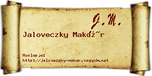 Jaloveczky Makár névjegykártya